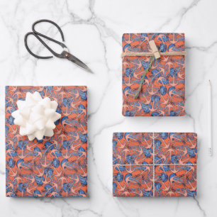 Feuille De Papier Cadeau Ancre Et Motif De Méduse