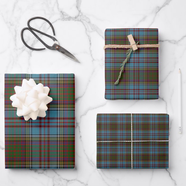 Feuille De Papier Cadeau  Anderson Clan Tartan Plaid Motif Scottish (Recto)