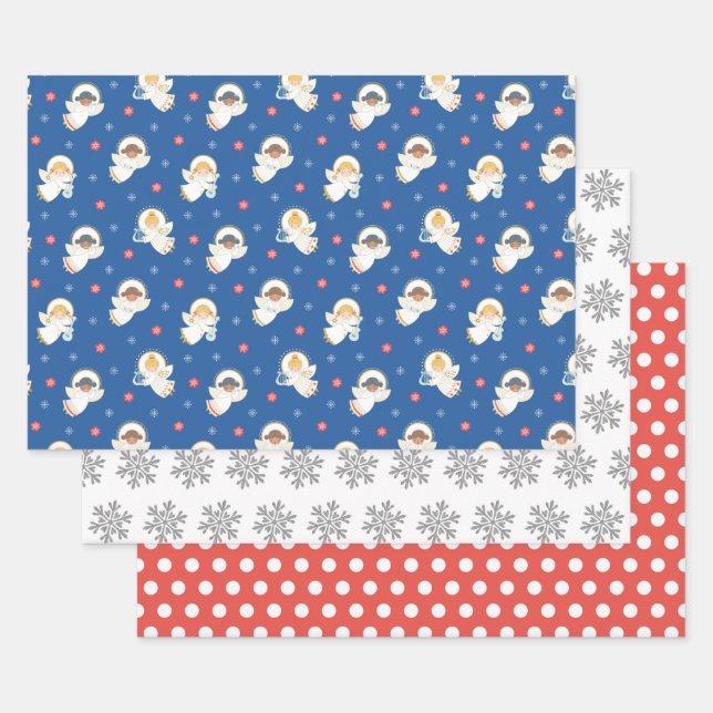 Feuille De Papier Cadeau Ange de Noël (Lot)