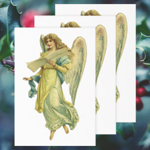 Feuille De Papier Cadeau Angel de Noël victorien, Gloria in Excelsis Deo