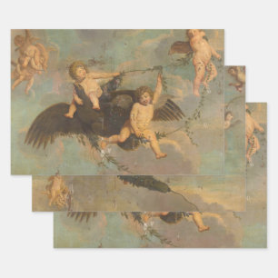 Feuille De Papier Cadeau Angels de découpage rustique vintage Angel Cherub
