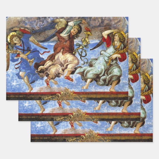 Feuille De Papier Cadeau Angels de l'Assomption et l'Annonciation par Lippi (Lot)