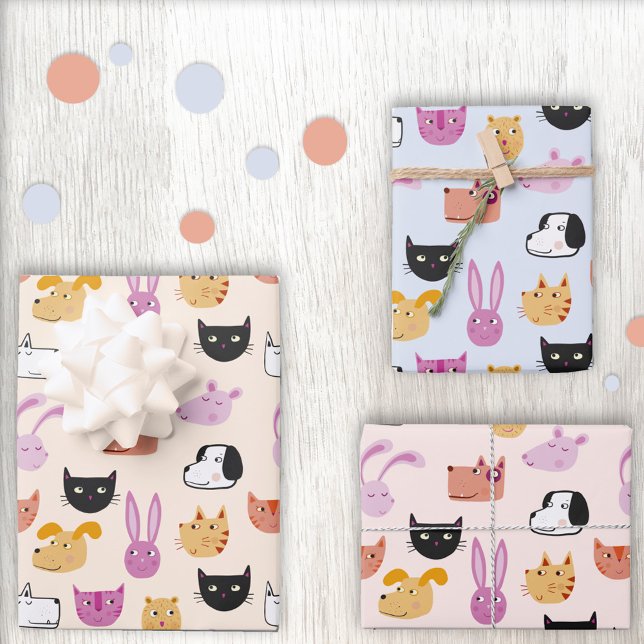 Feuille De Papier Cadeau Animal animal de compagnie mignon (Créateur téléchargé)