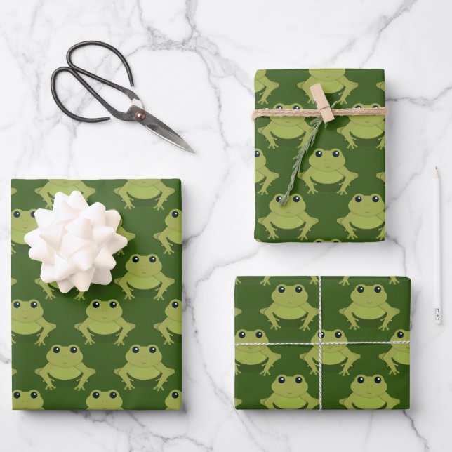 Feuille De Papier Cadeau Animal de grenouille motif (Recto)