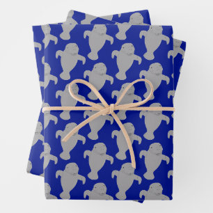 Feuille De Papier Cadeau Animal de Manatee motif