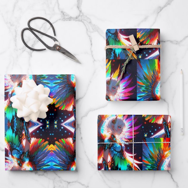 Feuille De Papier Cadeau Anime fille Rōnin design Griffin (Recto)