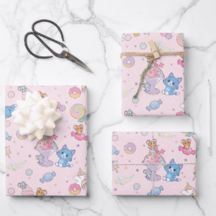 Feuille De Papier Cadeau Anime Tom, Jerry et Tuffy Candyland Motif
