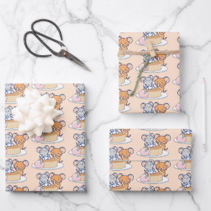 Feuille De Papier Cadeau Anime Tuffy et Jerry Cheesecake