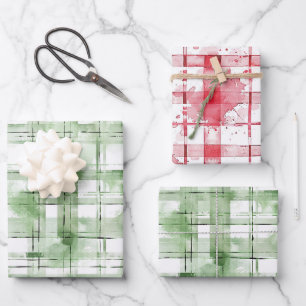 Feuille De Papier Cadeau Anniversaire à rayures vertes et blanches à carrea