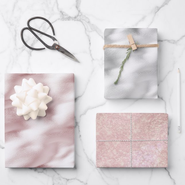 Feuille De Papier Cadeau Anniversaire de Glam rose (Recto)