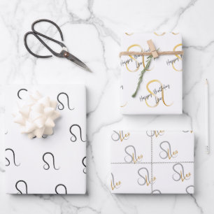 Feuille De Papier Cadeau Anniversaire de Leo