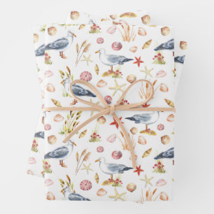 Feuille De Papier Cadeau Anniversaire du Beach Seashell