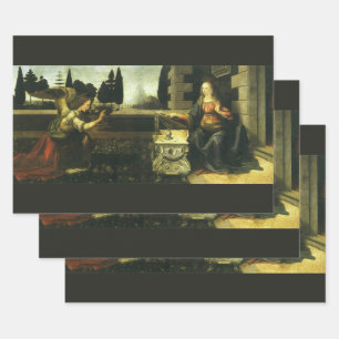 Feuille De Papier Cadeau Annonciation du Seigneur par Léonard de Vinci