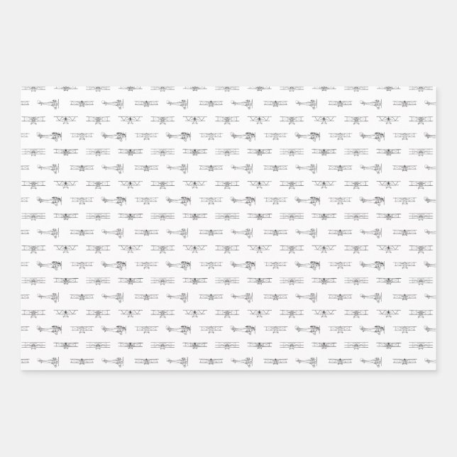 Feuille De Papier Cadeau Antique Airplanes Aviation Art CUSTOM COLEUR (Devant)