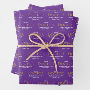 Feuille De Papier Cadeau Appelez-la docteur Nom de la diplômée Graduation p