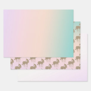Feuille De Papier Cadeau Aqua Peach Purple Pink Tie Dye Parties scintillant