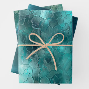 Feuille De Papier Cadeau Aqua Turquoise Turquoise Glam