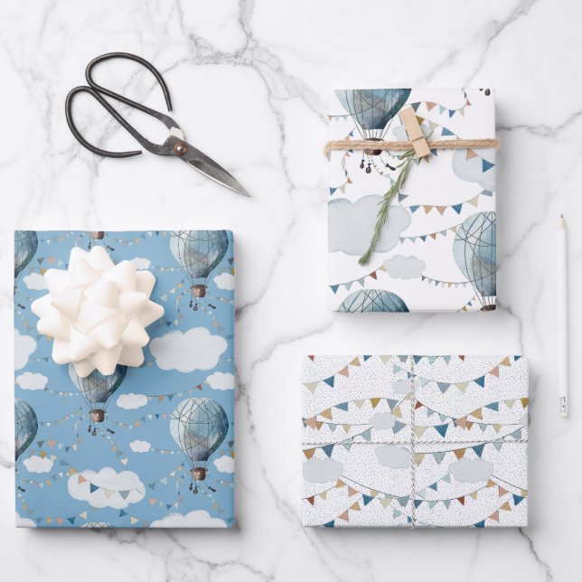 Feuille De Papier Cadeau Aquarelle à air chaud // (Recto)