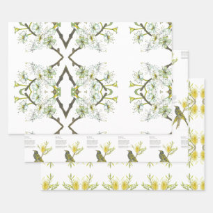 Feuille De Papier Cadeau Aquarelle à l'oeil délicate