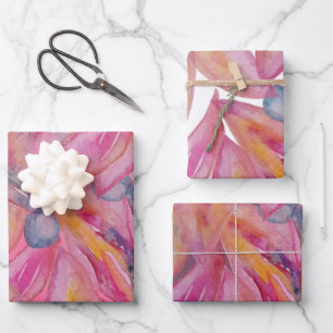 Feuille De Papier Cadeau Aquarelle Abstraite rose chic