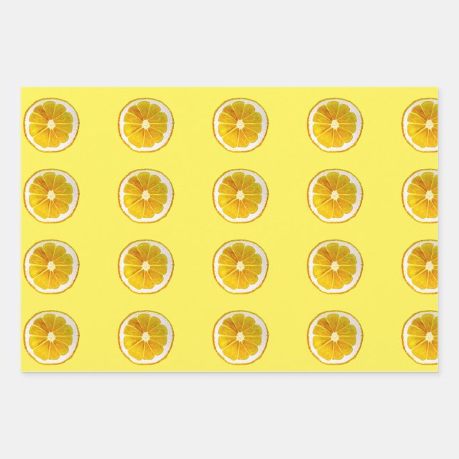 Feuille De Papier Cadeau Aquarelle agrumes (Devant)