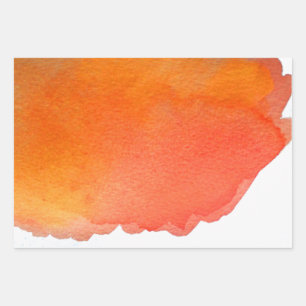 Feuille De Papier Cadeau Aquarelle arc-en-ciel bohème orange rouge et vert