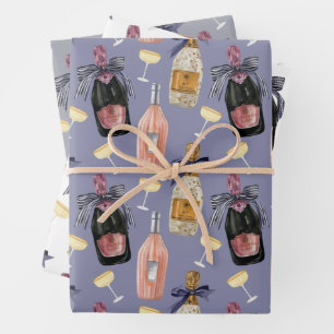 Feuille De Papier Cadeau Aquarelle Champagne français
