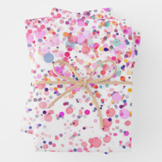 Feuille De Papier Cadeau Aquarelle Confetti Multicolore Abstrait 3