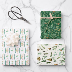 Feuille De Papier Cadeau Aquarelle Cottage Noël