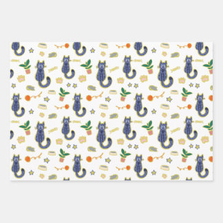 Feuille De Papier Cadeau Aquarelle Cute Chats Motif