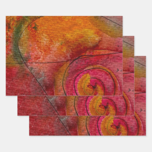 Feuille De Papier Cadeau Aquarelle Et Encre Joli Art Motif Abstrait