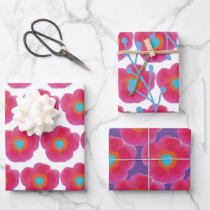 Feuille De Papier Cadeau Aquarelle florale assez chic