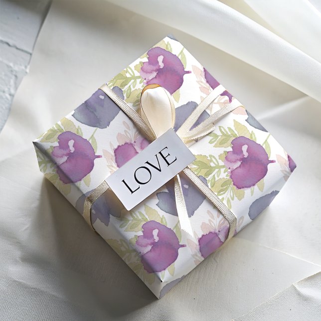 Feuille De Papier Cadeau Aquarelle florale moderne (Créateur téléchargé)