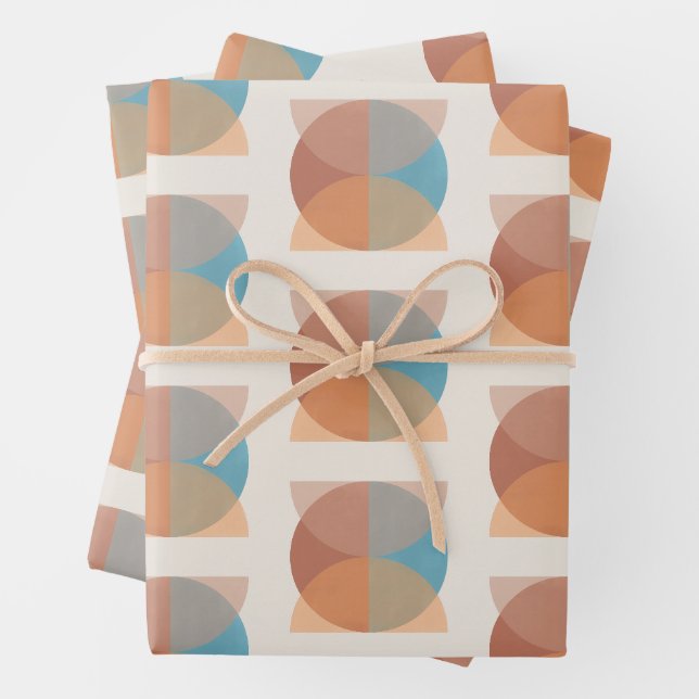 Feuille De Papier Cadeau Aquarelle géométrique Abstraite moderne (En situation)