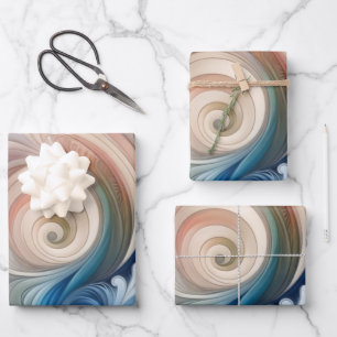 Feuille De Papier Cadeau Aquarelle Imaginaire Floral Romantique Motif