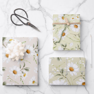Feuille De Papier Cadeau Aquarelle marguerite Fleur sauvage Floral
