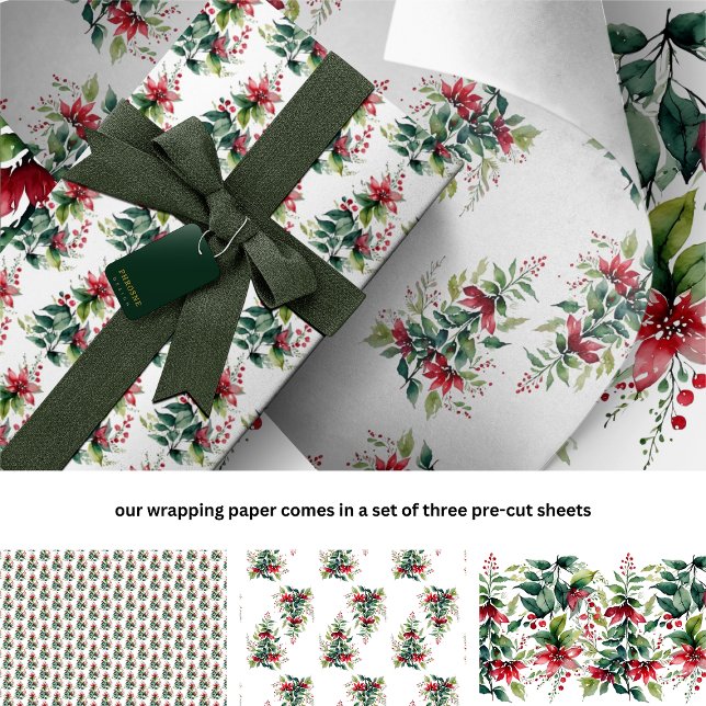 Feuille De Papier Cadeau Aquarelle moderne Noël Arbre Noël (Créateur téléchargé)