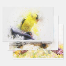 Aquarelle Oiseau 5 Découpage Mur Art