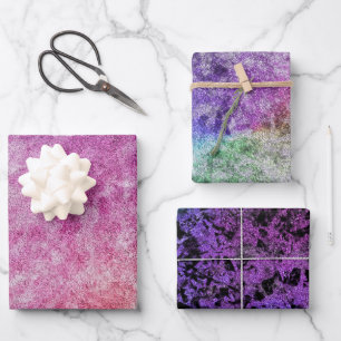 Feuille De Papier Cadeau Aquarelle texturée violet violet arc-en-ciel