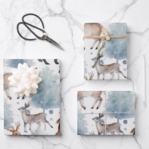 Feuille De Papier Cadeau Aquarelle Woodland Whimsy : Une Médaille de Gentle