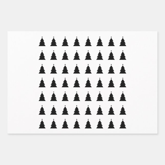 Feuille De Papier Cadeau Arbre de Noël (Devant)