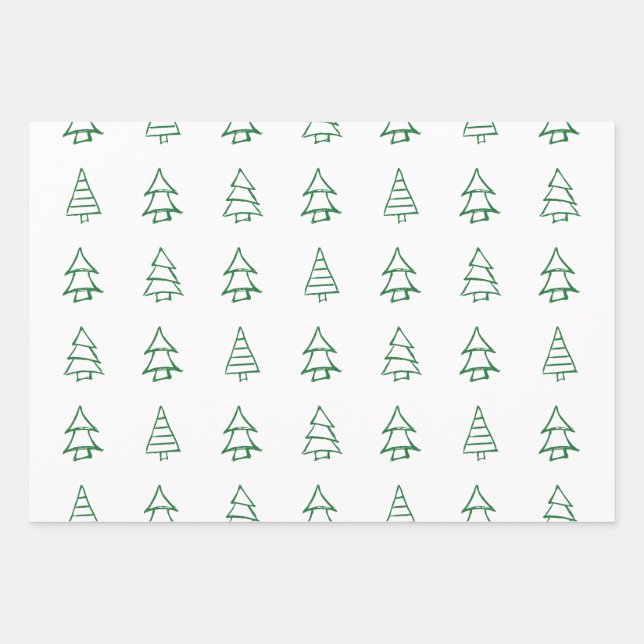 Feuille De Papier Cadeau Arbre de Noël (Devant)