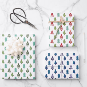 Feuille De Papier Cadeau Arbre de Noël Chic Moderne