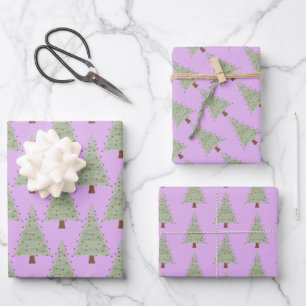 Feuille De Papier Cadeau Arbre de Noël minimaliste