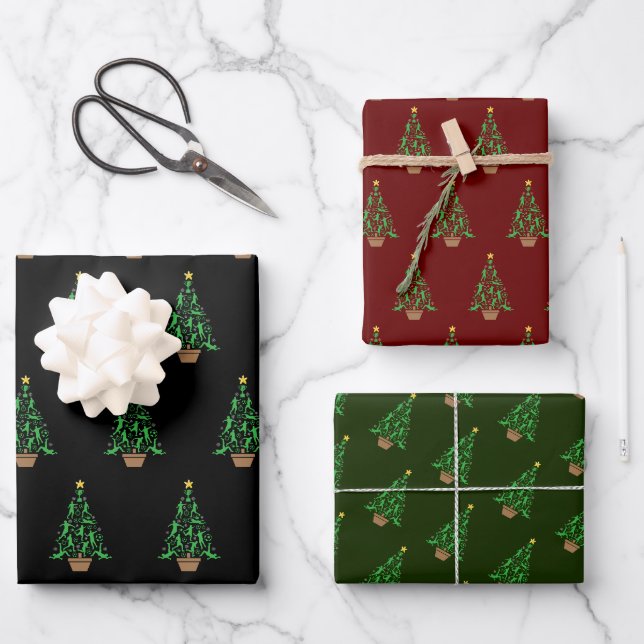 Feuille De Papier Cadeau Arbre de Noël pour hommes de football (Recto)
