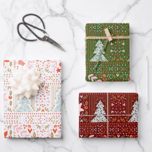 Feuille De Papier Cadeau Arbre de Noël Thème haute qualité