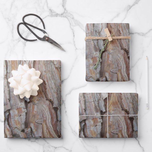 Feuille De Papier Cadeau Arbre écorce automne Motifs d'automne (Recto)
