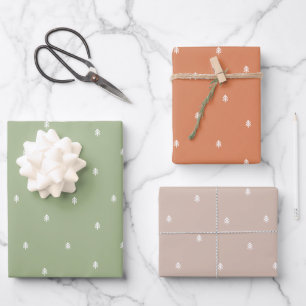 Feuille De Papier Cadeau Arbres de Noël Rustique minimaliste Scandinave