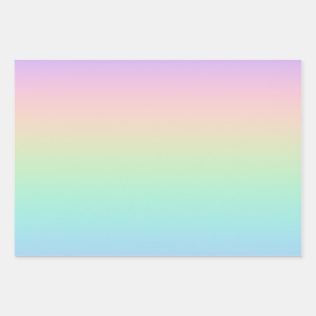 Feuille De Papier Cadeau Arc-en-ciel pastel (Devant)