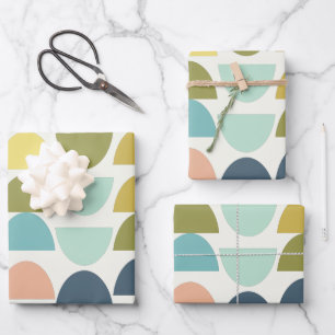 Feuille De Papier Cadeau Arche géométrique moderne Retro Motif tons de terr